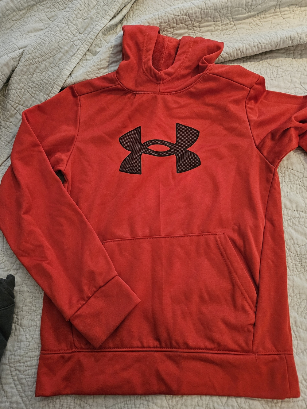 Under Armour Red Pullover Hoodie with Black Logo